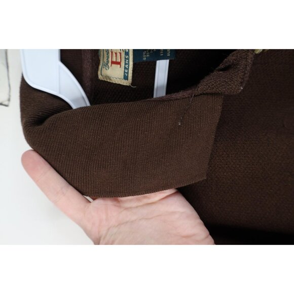 Vintage 90s Express Womens Small Faded Blank Baggy Fit Thermal Knit Polo Brown - Picture 7 of 12